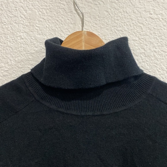 Everlane Women's Short Sleeve Black Turtleneck Wool Blend Fall Winter Sweater S - Picture 4 of 8